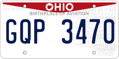 OH license plate GQP3470