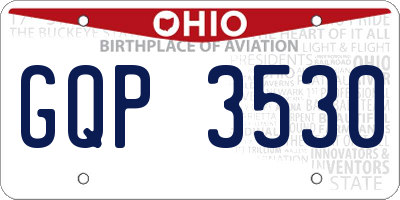 OH license plate GQP3530