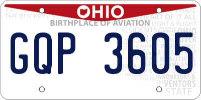 OH license plate GQP3605