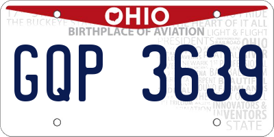 OH license plate GQP3639