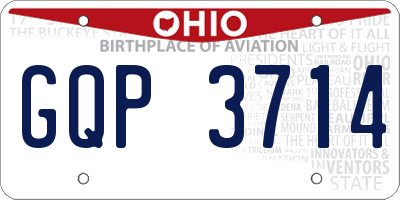 OH license plate GQP3714