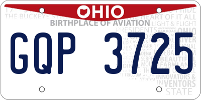 OH license plate GQP3725