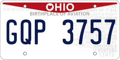 OH license plate GQP3757