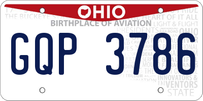 OH license plate GQP3786
