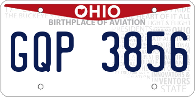OH license plate GQP3856