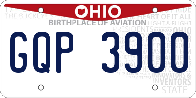 OH license plate GQP3900
