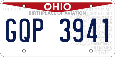 OH license plate GQP3941