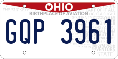 OH license plate GQP3961