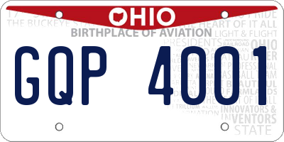 OH license plate GQP4001