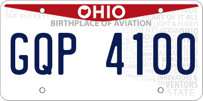 OH license plate GQP4100