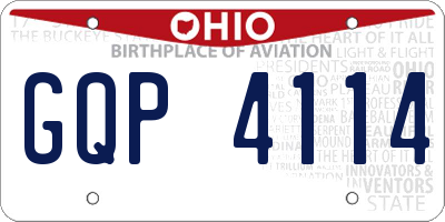OH license plate GQP4114