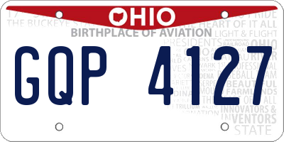 OH license plate GQP4127