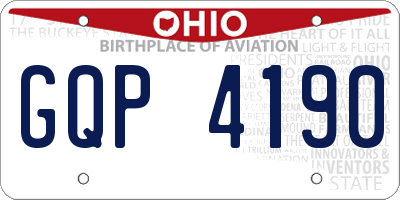 OH license plate GQP4190