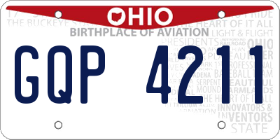 OH license plate GQP4211
