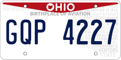 OH license plate GQP4227