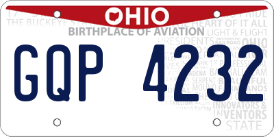 OH license plate GQP4232