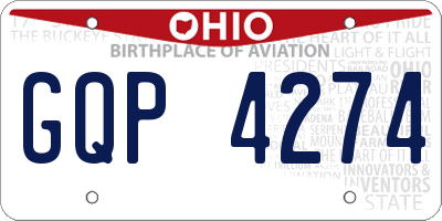 OH license plate GQP4274