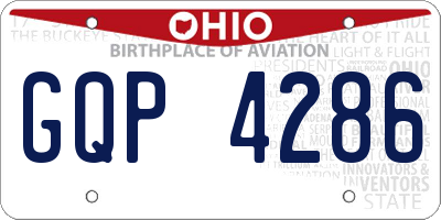 OH license plate GQP4286