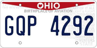 OH license plate GQP4292