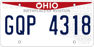 OH license plate GQP4318