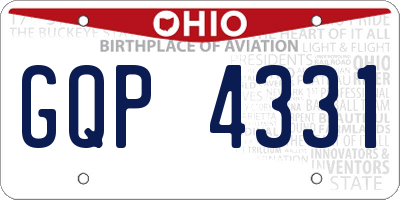 OH license plate GQP4331