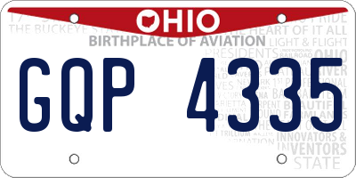 OH license plate GQP4335