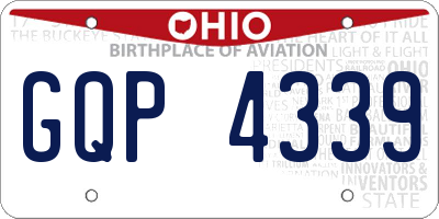 OH license plate GQP4339