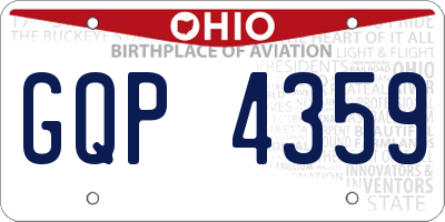 OH license plate GQP4359
