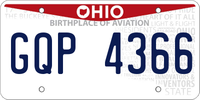 OH license plate GQP4366