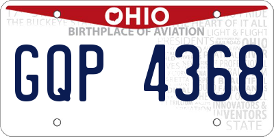 OH license plate GQP4368