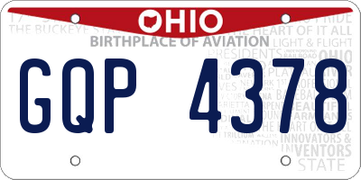 OH license plate GQP4378