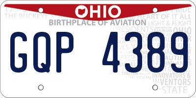 OH license plate GQP4389