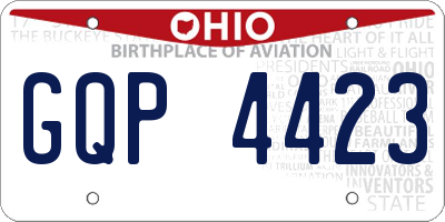 OH license plate GQP4423