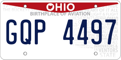OH license plate GQP4497