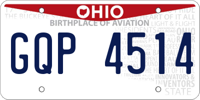 OH license plate GQP4514