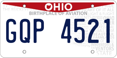 OH license plate GQP4521