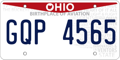 OH license plate GQP4565