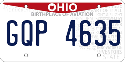 OH license plate GQP4635