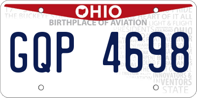 OH license plate GQP4698