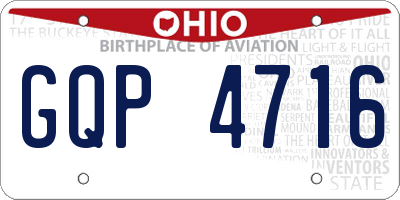 OH license plate GQP4716