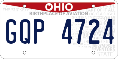 OH license plate GQP4724
