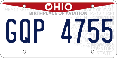 OH license plate GQP4755