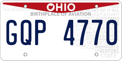 OH license plate GQP4770