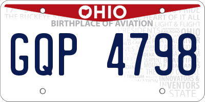OH license plate GQP4798