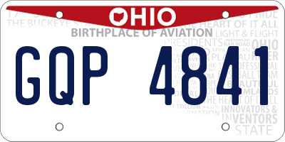 OH license plate GQP4841