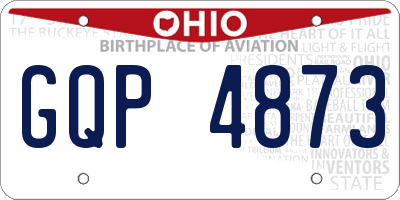 OH license plate GQP4873