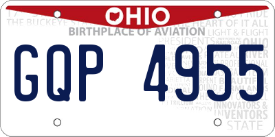 OH license plate GQP4955