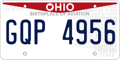 OH license plate GQP4956