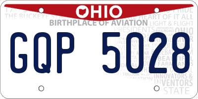 OH license plate GQP5028