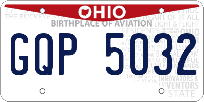 OH license plate GQP5032